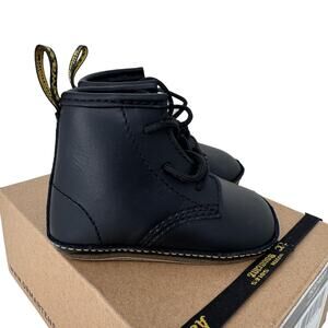 DR. Martens Nordstrom Crib Booties Baby Size 3 Black Auburn Leather Lace Up Boot